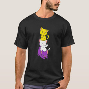 Camiseta Kawaii Gatos LGBT Não-Genderfluido LGBT