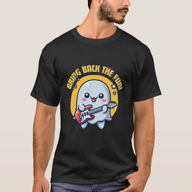 Camiseta Kawaii Ghost tocando violão (Frente)