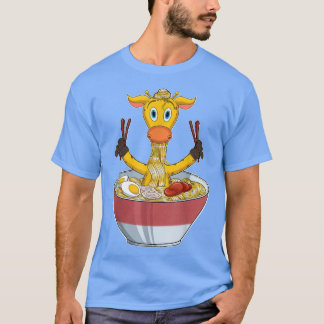 Camiseta Kawaii Giraffe Japonês Ramen Noodles I Otaku Anim