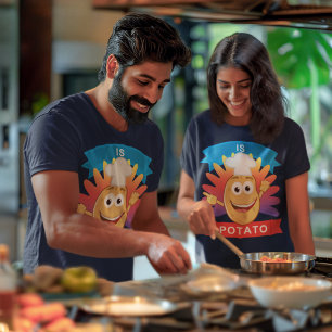 Camiseta Kawaii Happy Face Batata Tarde Noite Unisex