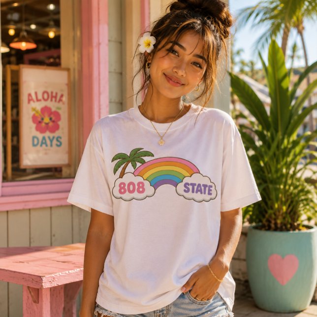 Camiseta Kawaii Havaí - 808 State (Criador carregado)