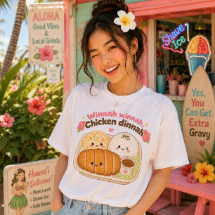 Camiseta Kawaii Havaí - Jantar de frango