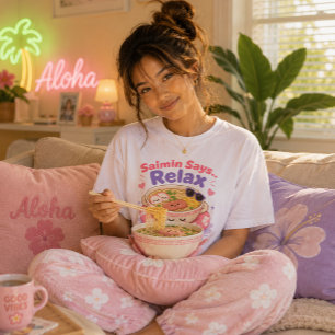 Camiseta Kawaii Havaí - saimin diz relaxar