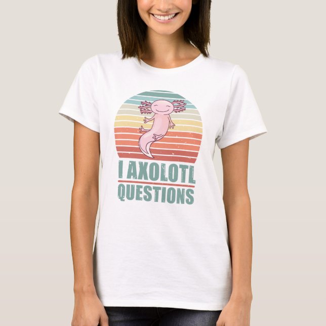 Camiseta Kawaii I Axolotl questiona Engraçado Dom Sunset Mã (Frente)