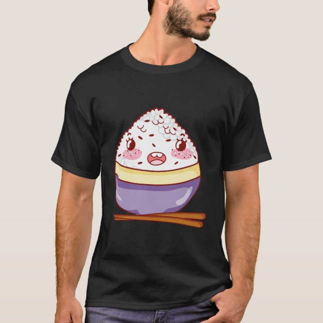 Camiseta Kawaii Japan Comida Rice Bowl (Frente)