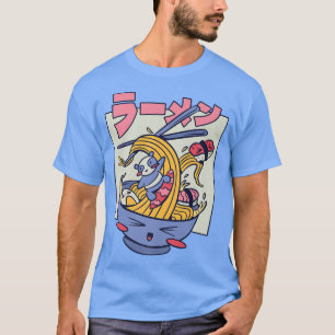 Camiseta Kawaii Japão Panda Surfando Um Ramen Noodle Wave C