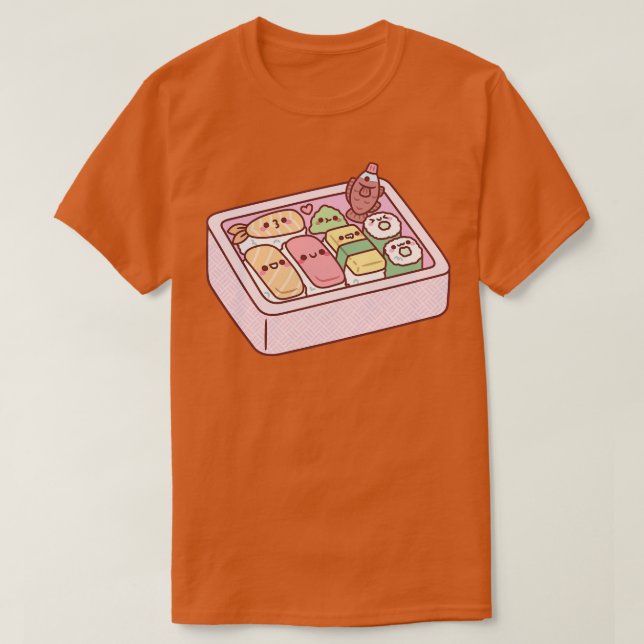 Camiseta Kawaii Japonês Bento Box Sushi (Frente do Design)