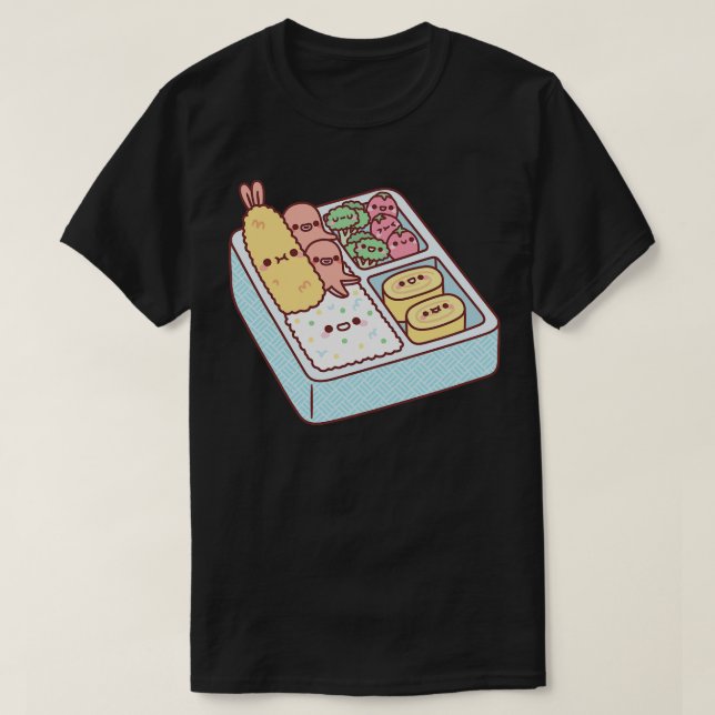 Camiseta Kawaii Japonês Bento Box Tempura Prawn (Frente do Design)