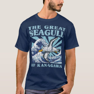 Camiseta Kawaii Japonês Excelente Wave Excelente Seagull Ja
