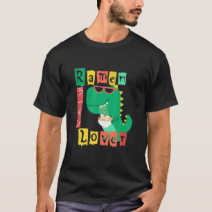 Camiseta Kawaii Japonês Ramen Noodles Tee Anime Dinosaur L