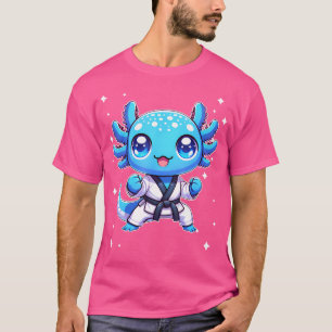 Camiseta Kawaii Karate Axolotl Artes Marciais