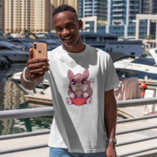 Camiseta Kawaii Kitten Comendo Ramen