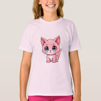 Camiseta Kawaii Kitten Rosa