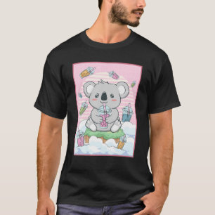 Camiseta Kawaii Koala Bear Bubble Boba Milk Tea
