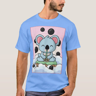 Camiseta Kawaii Koala Bear Bubble Boba Milk Tea Japonês Ae