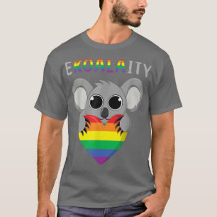 Camiseta Kawaii Koala Bear Rainbow Orgulho gay LGBTQ Impres