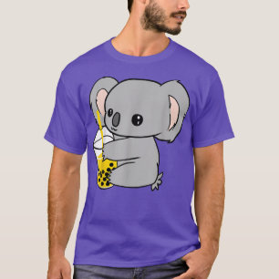 Camiseta Kawaii Koala com Boba Bubble Tea Lover Animes Kids