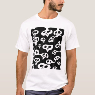 Camiseta Kawaii Legal Skulls Fantasmas Padrão Nu Gótico S