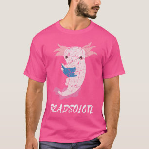 Camiseta Kawaii Lendo Axolotl Readsolotl Salamand mexicano
