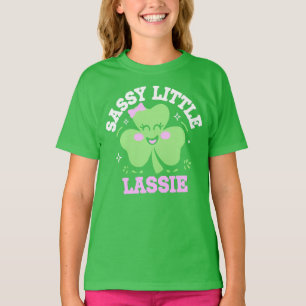 Camiseta Kawaii Lucky Clover Sassy Irish Lass Rua de Patric