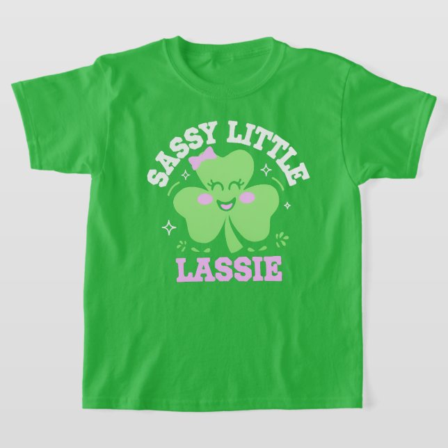 Camiseta Kawaii Lucky Clover Sassy Irish Lass Rua de Patric (Postura )