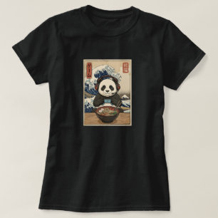 Camiseta Kawaii Macarrão Ramen Japonês Panda Jogos retrô