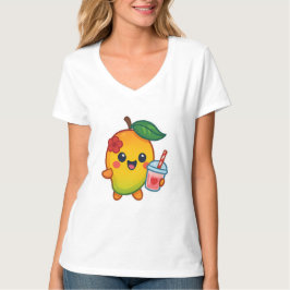 Camiseta Kawaii Mango - Fruta doce com Heart Smoothi
