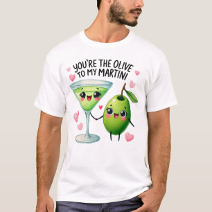 Camiseta Kawaii Martini e Par de Azeitonas