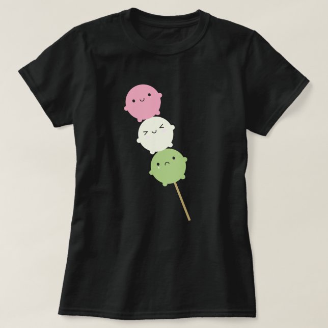 Camiseta Kawaii Mochi Dango (Frente do Design)