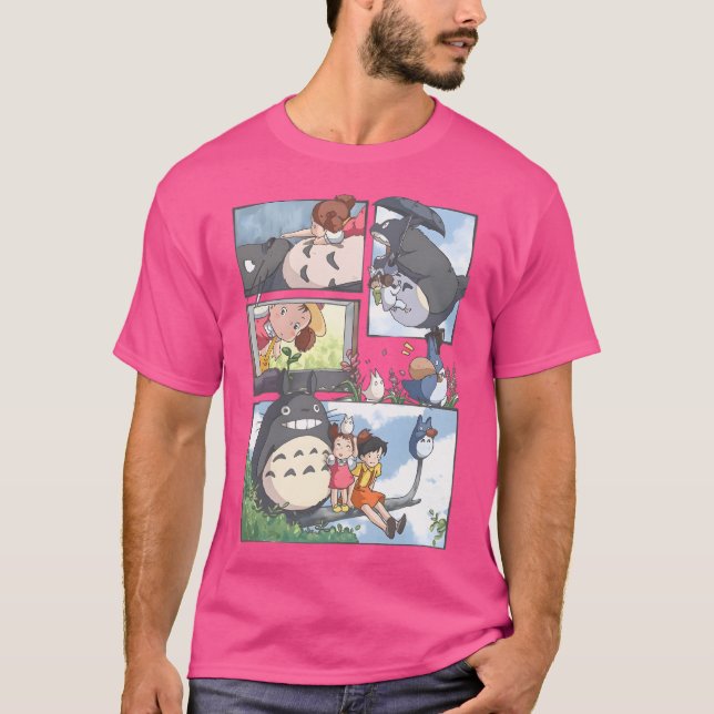 Camiseta Kawaii, Monstro de Arte Gira-Ghiblis, Voando (Frente)