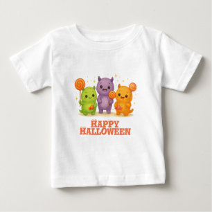 Camiseta Kawaii Monstros e Lollipops Bolsas de Dia das Brux