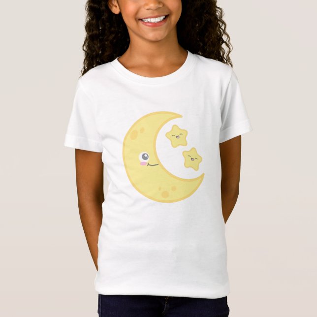 Camiseta Kawaii Moon e Stars Clothing (Frente)
