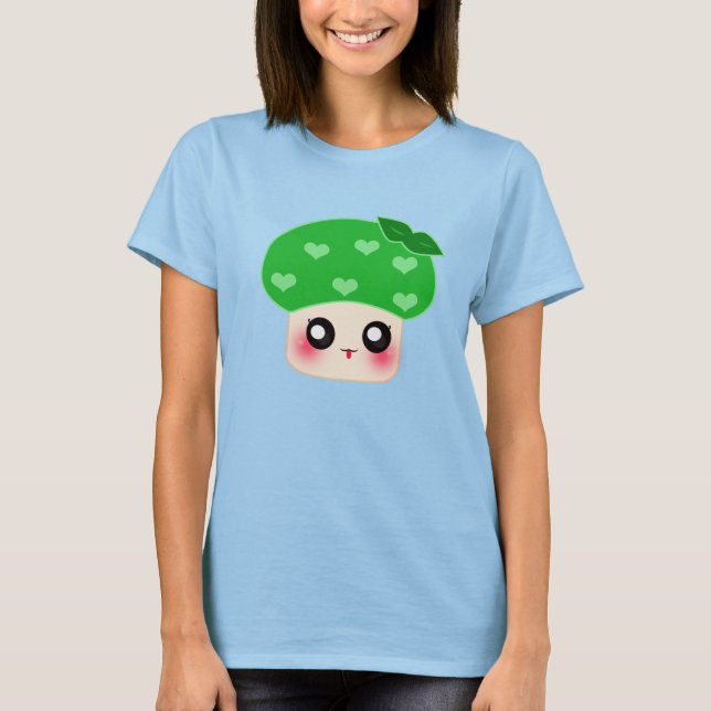 Camiseta Kawaii Mushroom Green (Frente)