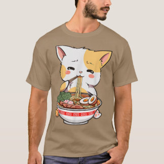 Camiseta Kawaii Neko Ramen Cute Ramen Cat Noodle G Japonês