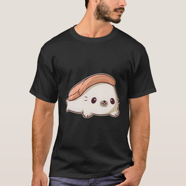 Camiseta Kawaii Nigiri Sushi Seal (Frente)