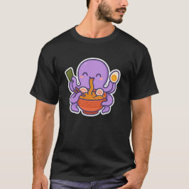 Camiseta Kawaii Octopus Comendo Ramen - Arroz do Mar Cinto
