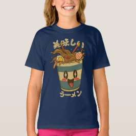Camiseta Kawaii Oishii Ramen – Xícara de Macarrão Japonês F