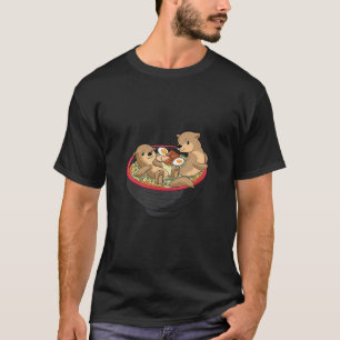 Camiseta Kawaii Otter Shirt Japonês Ramen Noodles Sopp Ott