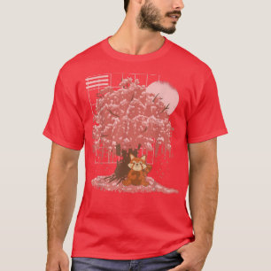 Camiseta Kawaii Panda Bear Cerejeira Japonesa Sak