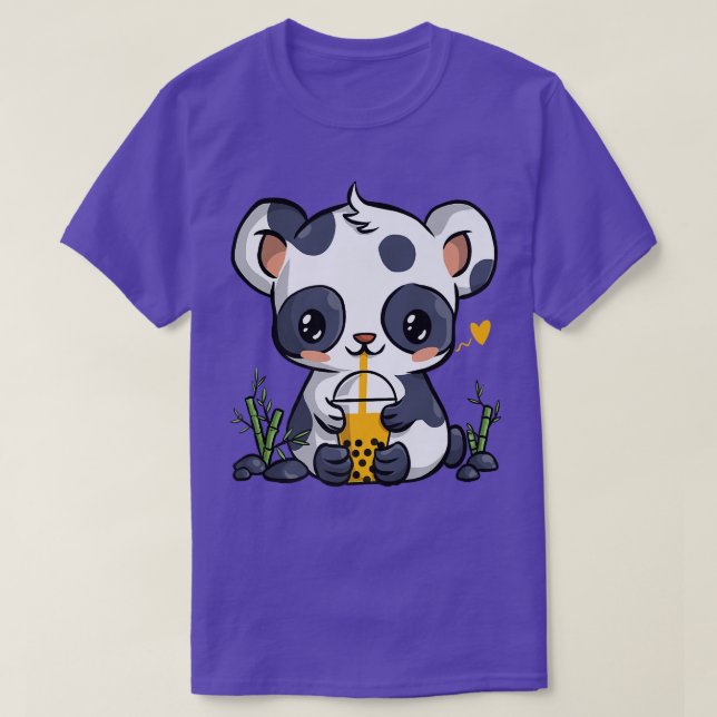 Camiseta Kawaii Panda Boba Bubble Tea Drinker Anime Gift Gi (Frente do Design)