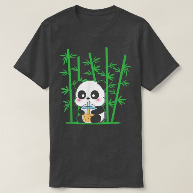 Camiseta Kawaii Panda Bubble Tea Boba Tea Cute Panda (Frente do Design)