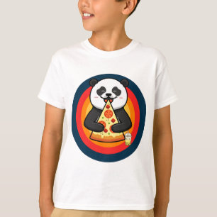 Camiseta Kawaii Panda Comendo Pizza Boba Tea