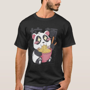 Camiseta Kawaii Panda Comendo Ramen Noodles Japonesas Rapar