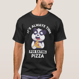 Camiseta Kawaii Panda Está Sempre Na Hora De Comer Pizza