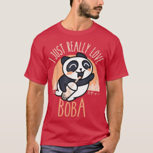 Camiseta Kawaii Panda Eu Adoro Boba Anim Japonês