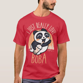Camiseta Kawaii Panda Eu Adoro Boba Anim Japonês