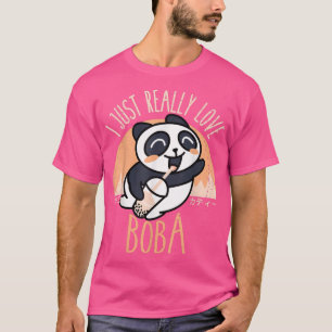 Camiseta Kawaii Panda I Just Really Love Boba Japanese Anim