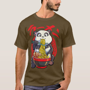Camiseta Kawaii Panda Ramen Japonês Nodle Anime Panda 