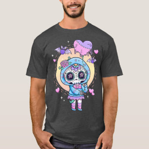 Camiseta Kawaii Pastel Goth Cute Creepy Sugar Skull Day