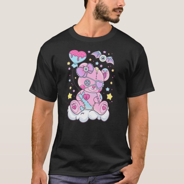 Camiseta Kawaii Pastel Goth Cute Scary Bear (Frente)